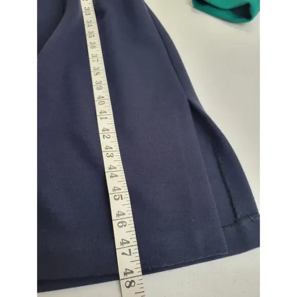 VTG EJM Colorblock Turtleneck Long Sleeve Sheath Dress Green Blue Red Size 8 - Picture 4 of 11